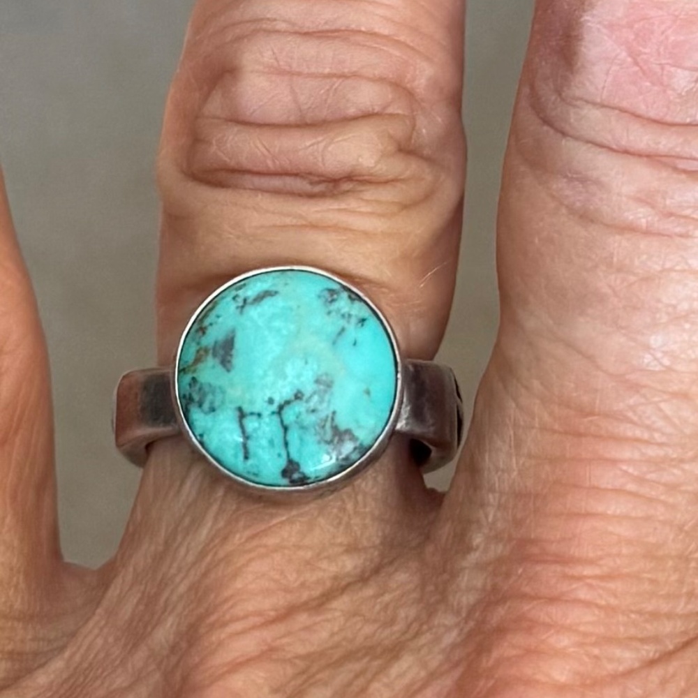 Jes Maharry Turquoise 'Never give up"  "Hope"  Ring